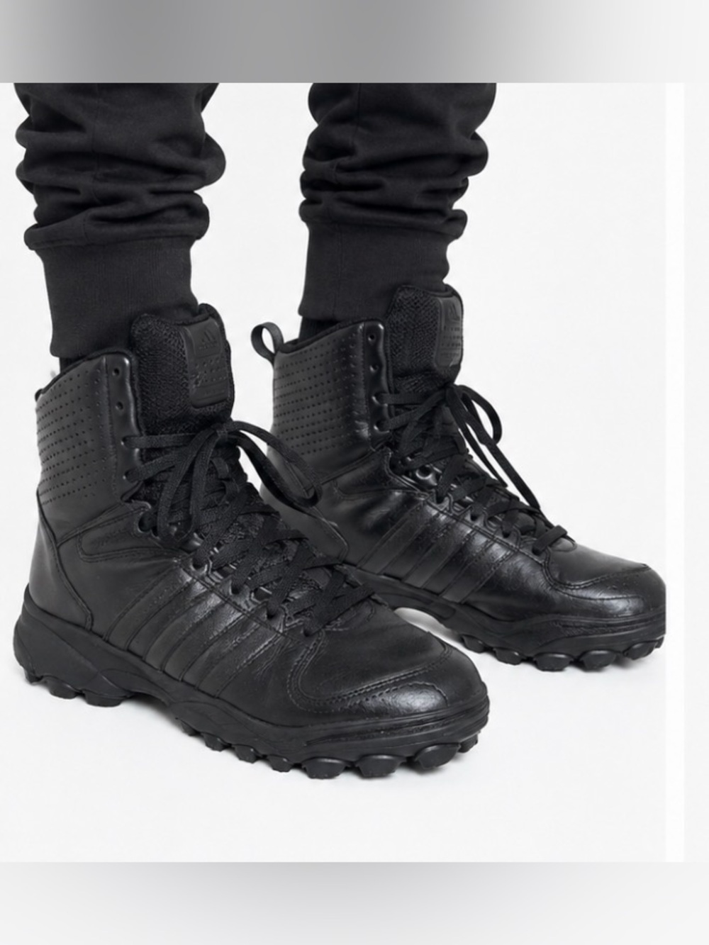 adidas Black High-Top Tactical Leather Boots